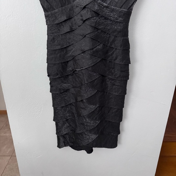Adrianna Papell layered formal dress shimmery charcoal Size 4 - Picture 4 of 9